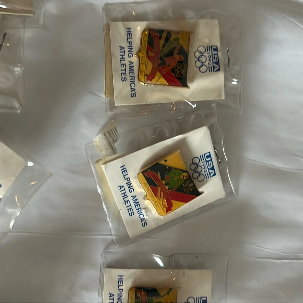 Vintage Collectible 1992 USA Olympic Pins with Gold Accents - set of 9
